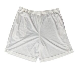 Starter Mens White Mesh Athletic Basketball Shorts with Pockets L 36-38